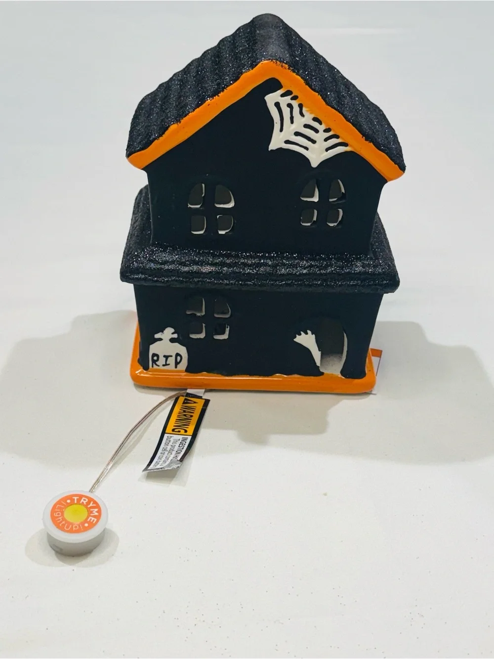 Celebrate Together Halloween Haunted House Blinking LightUp Black Orange NWT